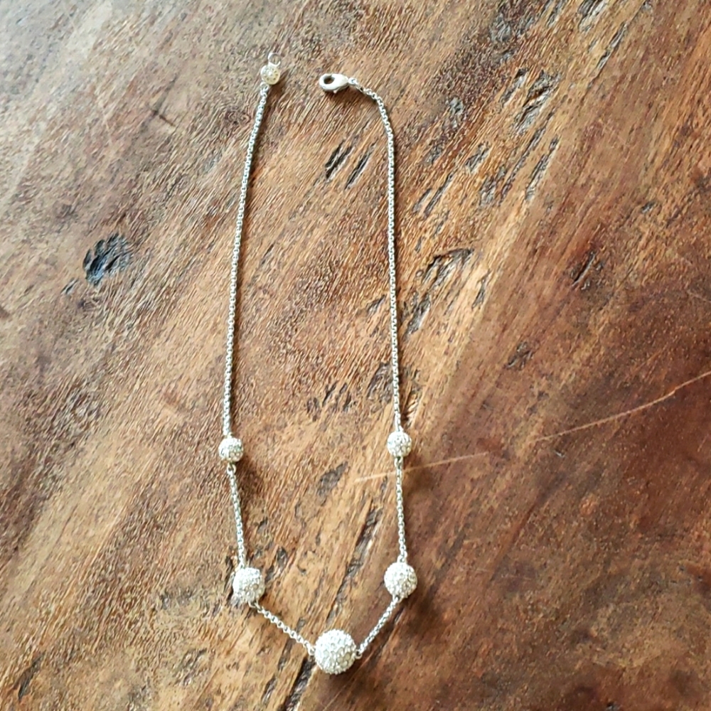 Monet dainty silver crystal multi-fireball necklace